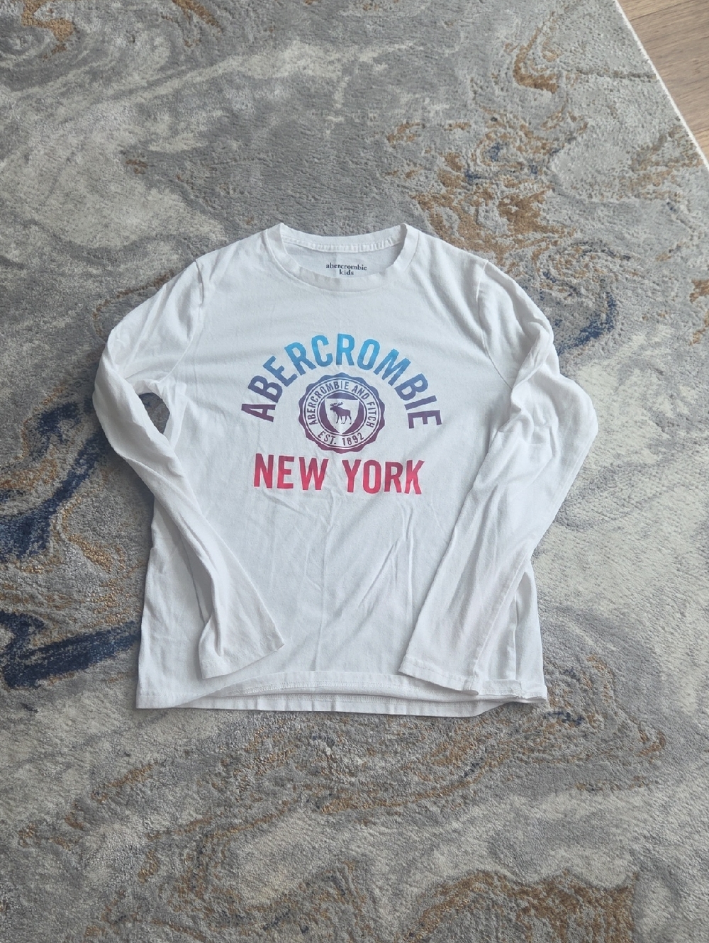 Abercrombie Kids Girls White Graphic Long Sleeve Tee